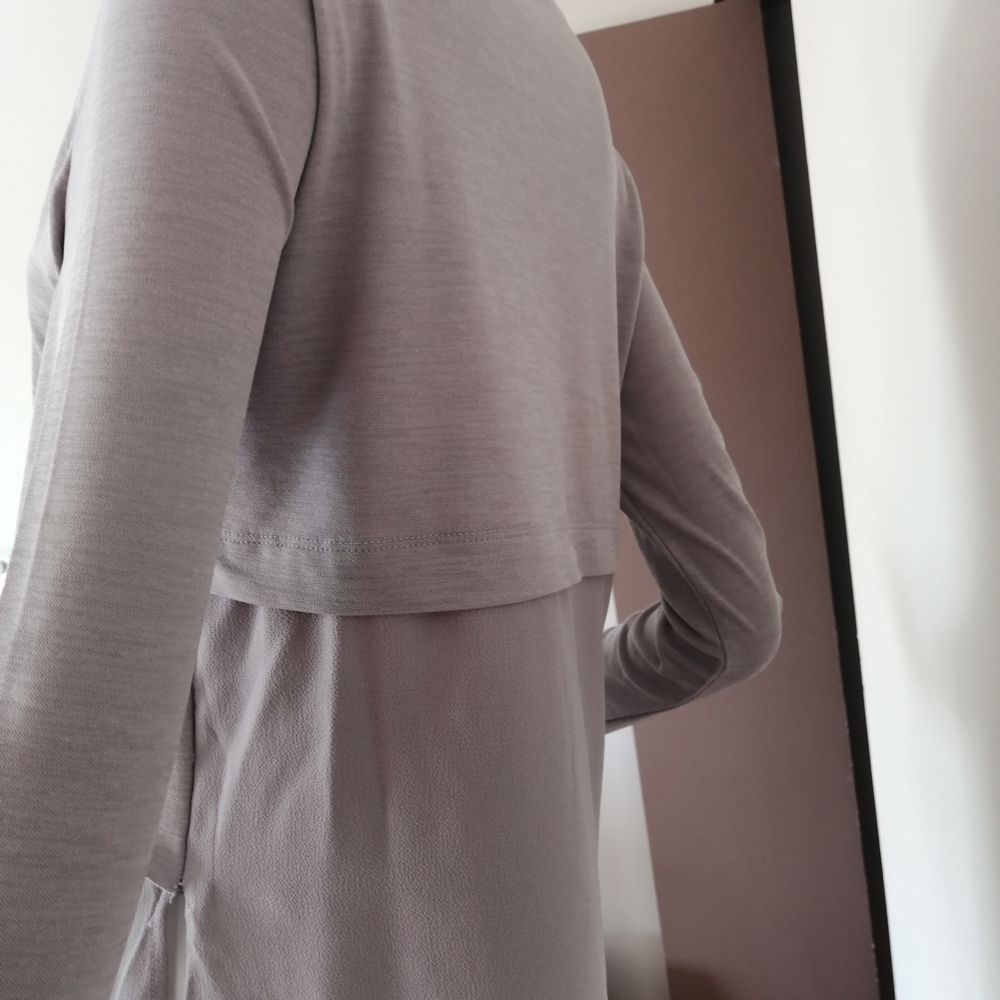 Zara Asymmetrical Dress in Soft Gray - Picture 5 of 5